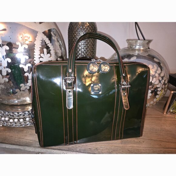 EUC Authentic RARE MCM Vintage Patent Leather Business Bag - Picture 1 of 11